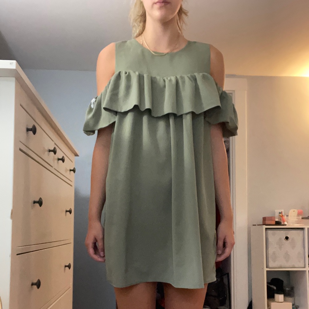 Green Ruffle Dress NEW